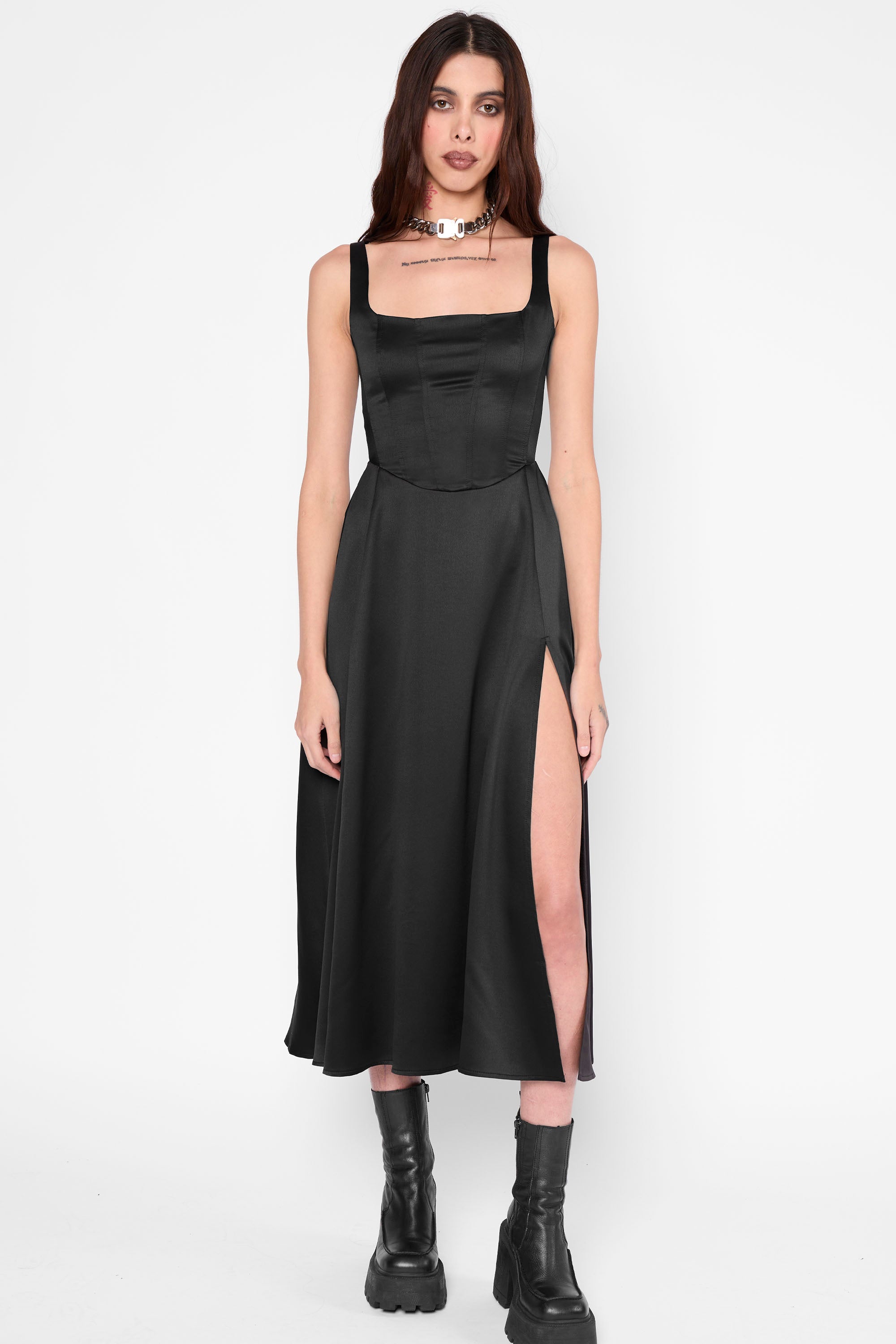 Alyx Satin Corset Midi Dress