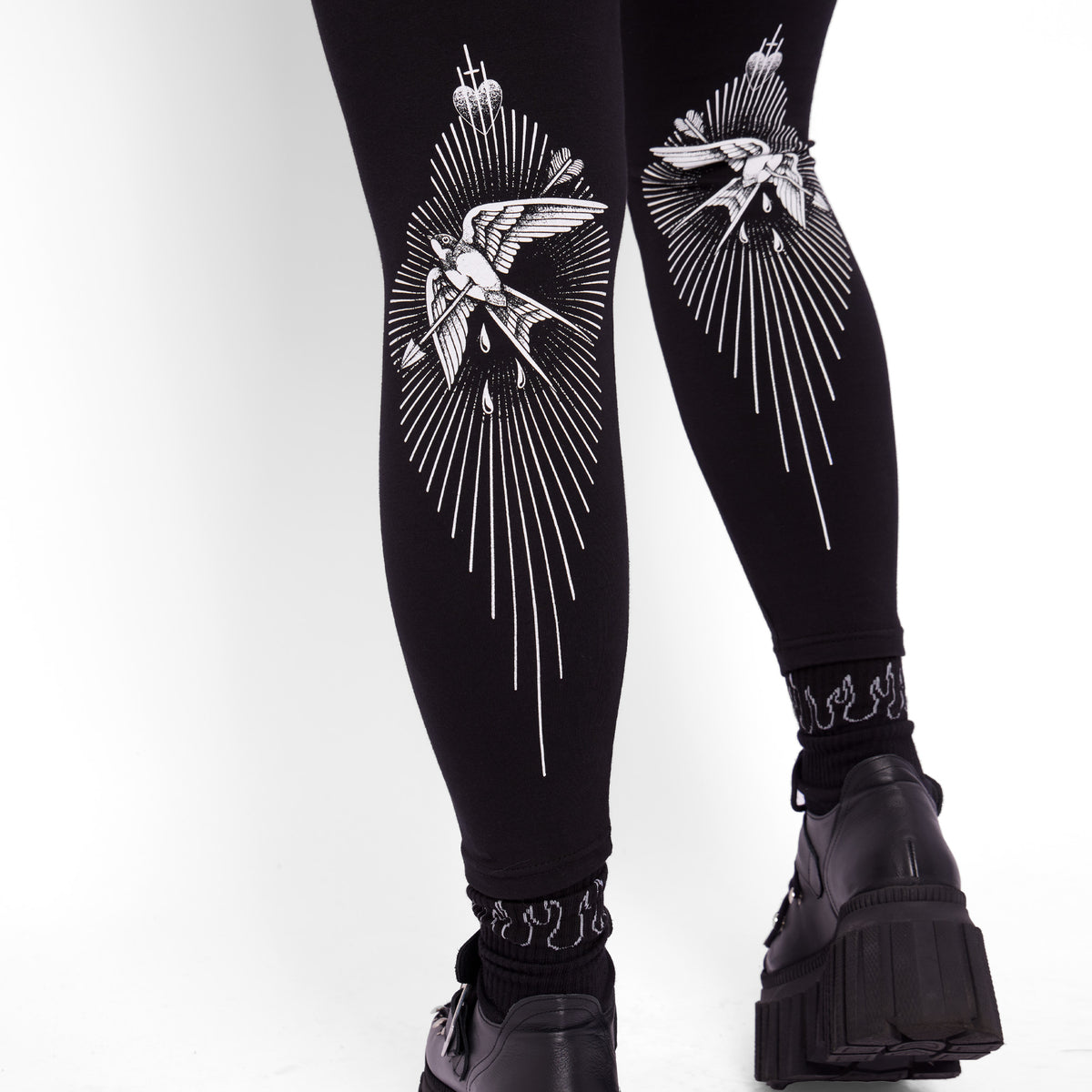 11 Lines Black and White RegiaArt - Leggings, polyester, spandex – REGIAART