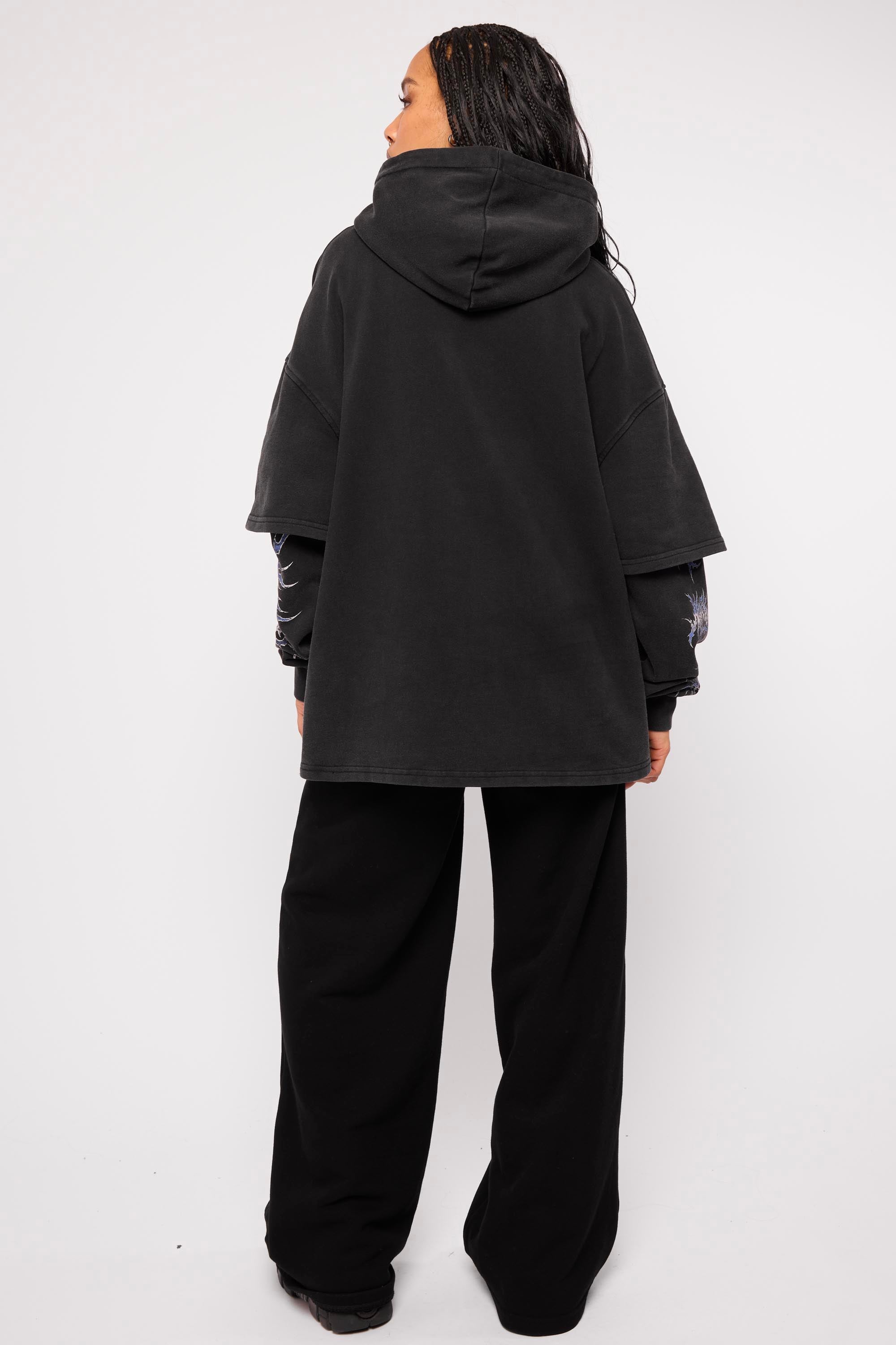 Descent Oversized Layered Pullover Hoodie