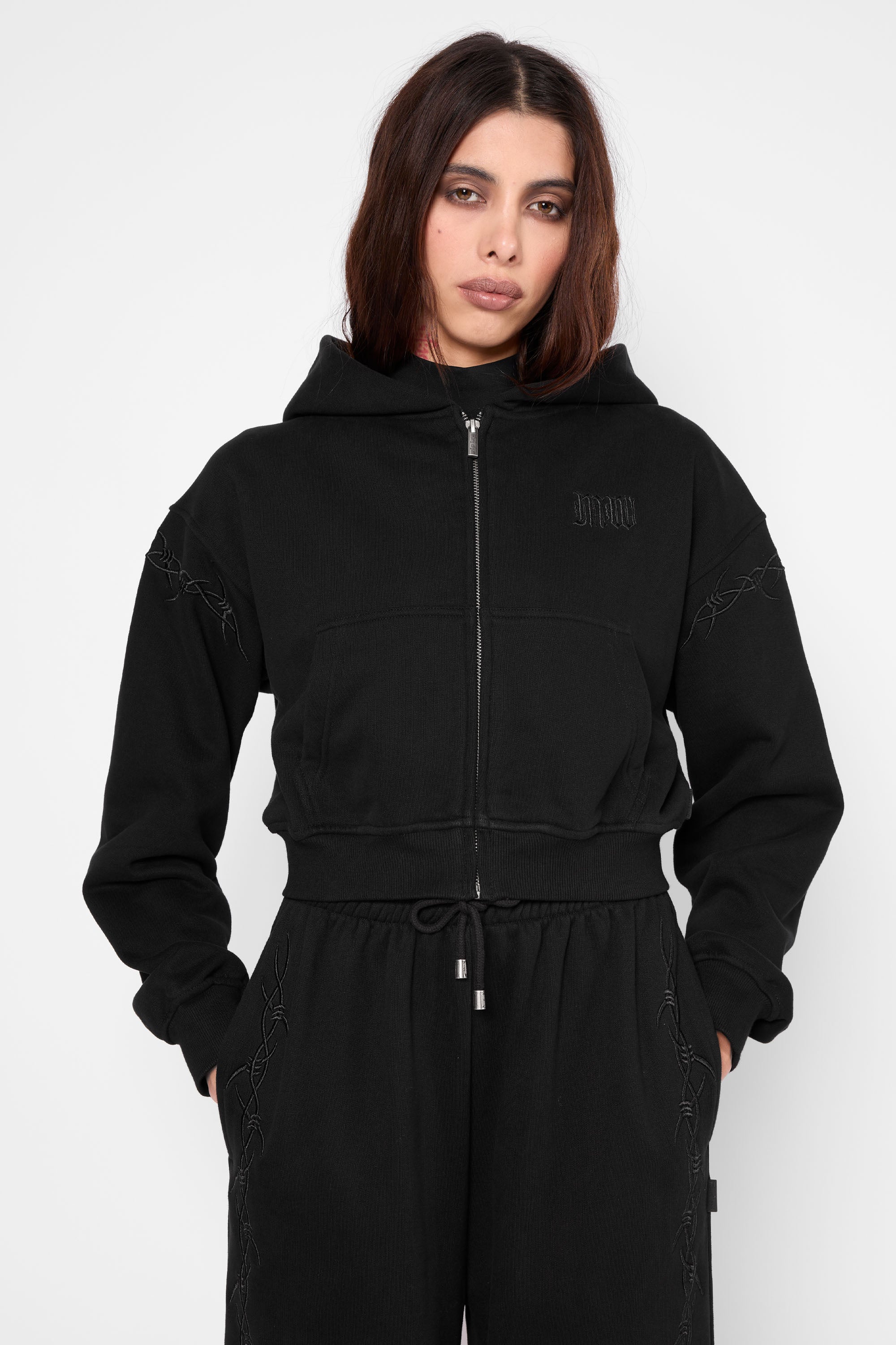 Immure Cropped Zip Hoodie