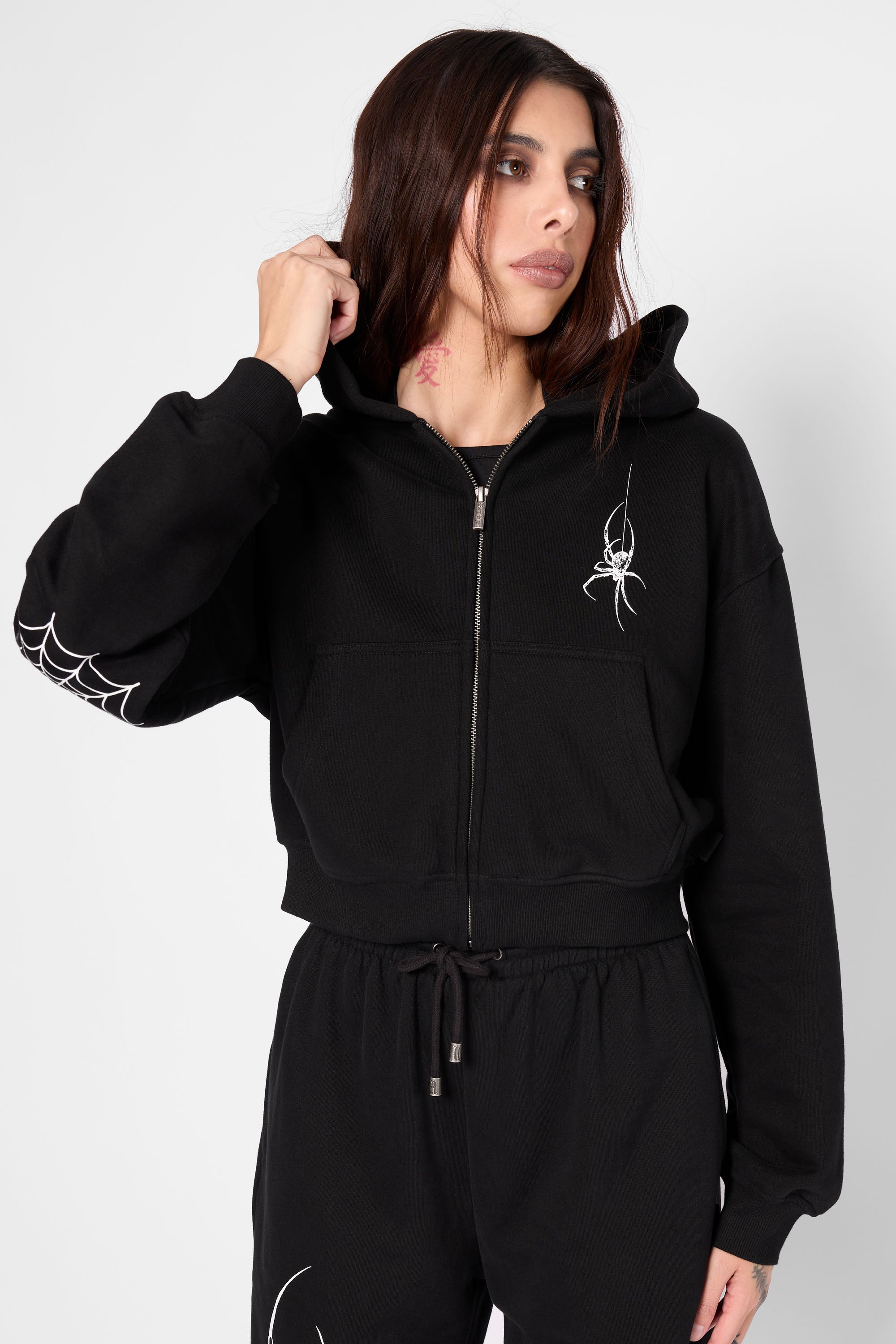 Spinnerette Cropped Zip Hoodie