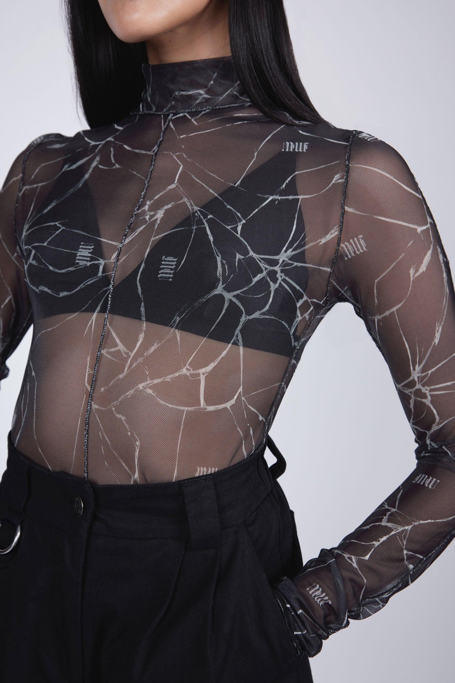 Schism High Neck Mesh Top